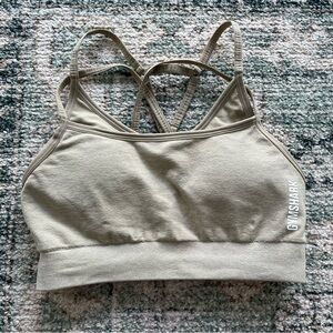 Beige Gymshark Sports Bra